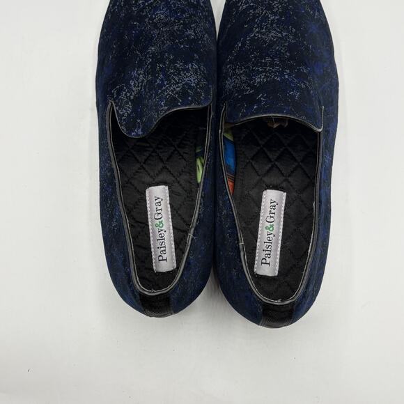 PAISLEY & GRAY Party Bow Velvet Spackle Formal Loafers Navy Blue Sz 12 - Picture 9 of 12
